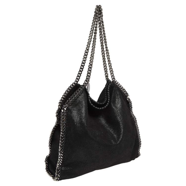 Pre Owned Stella McCartney Black Faux Leather Small Falabella Tote