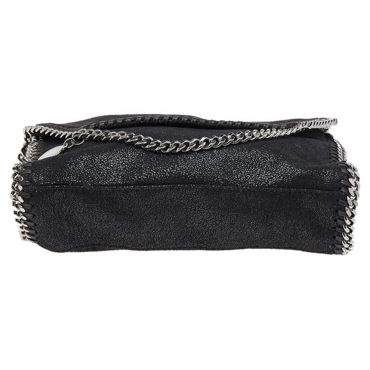 Pre Owned Stella McCartney Black Faux Suede Falabella Shoulder Bag