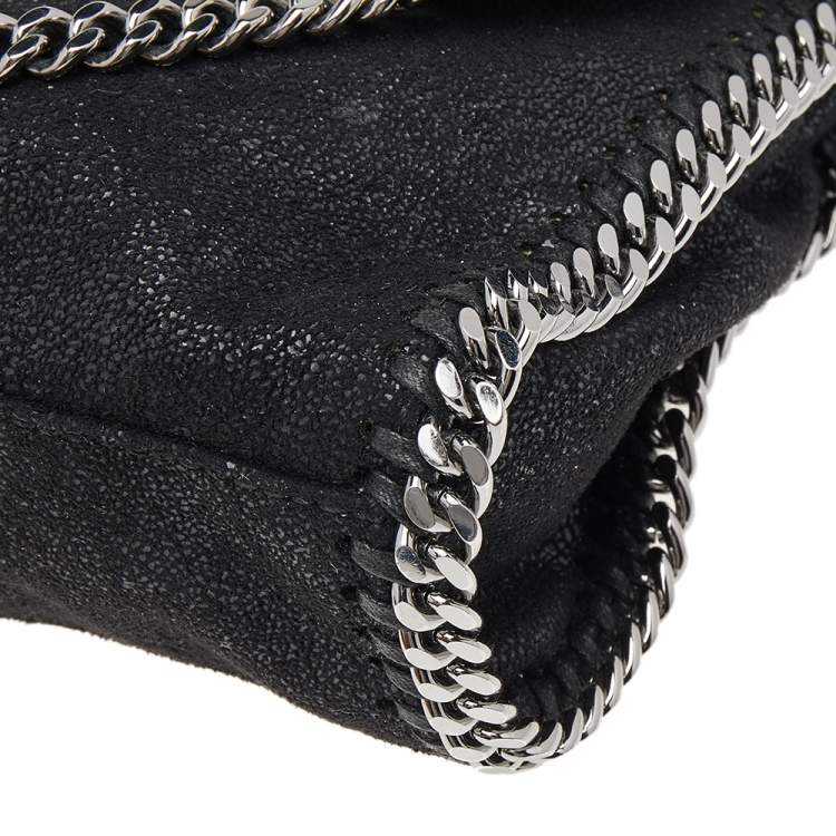 Pre Owned Stella McCartney Black Faux Suede Falabella Shoulder Bag