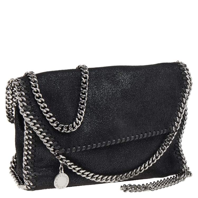 Pre Owned Stella McCartney Black Faux Suede Falabella Shoulder Bag