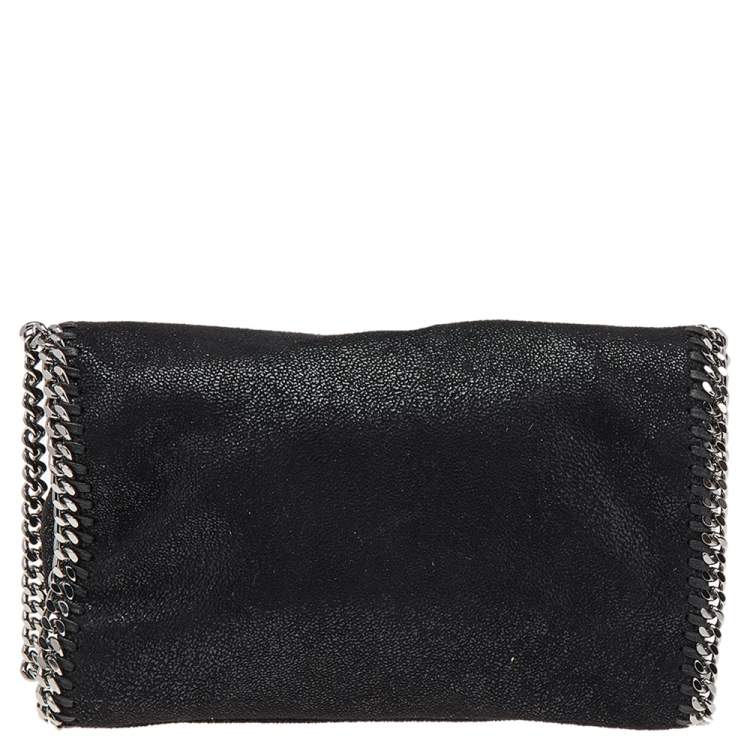 Pre Owned Stella McCartney Black Faux Suede Falabella Shoulder Bag