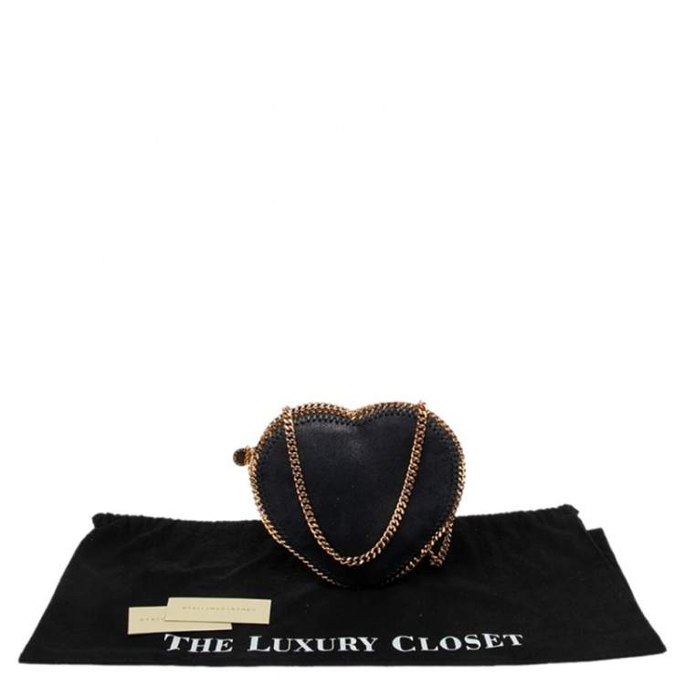 Pre Owned Stella McCartney Midnight Blue Faux Suede Heart Falabella Crossbody Bag