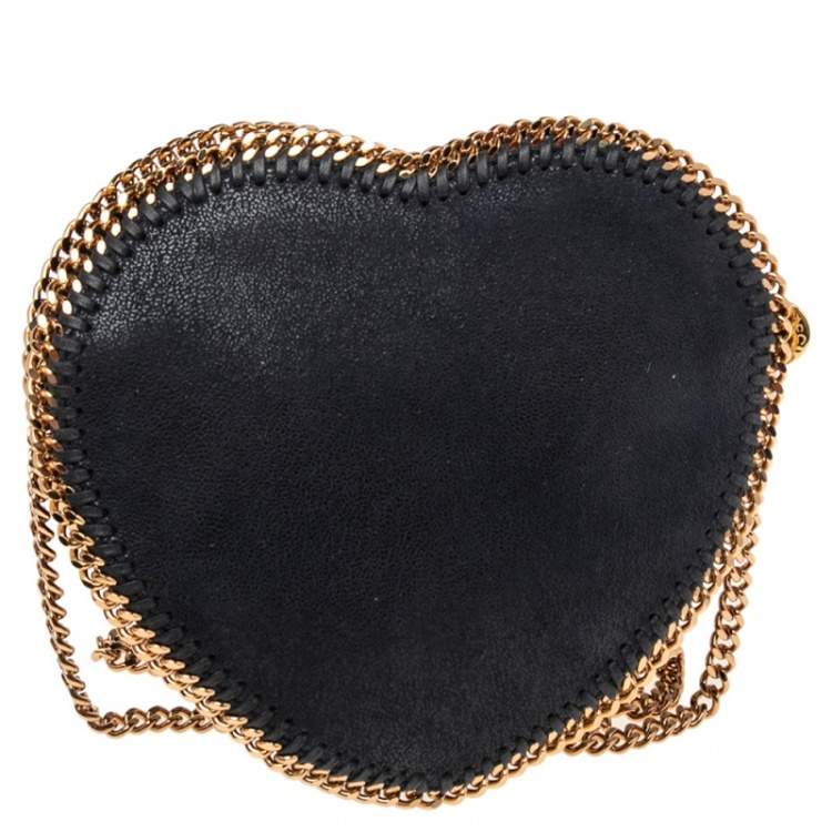 Pre Owned Stella McCartney Midnight Blue Faux Suede Heart Falabella Crossbody Bag