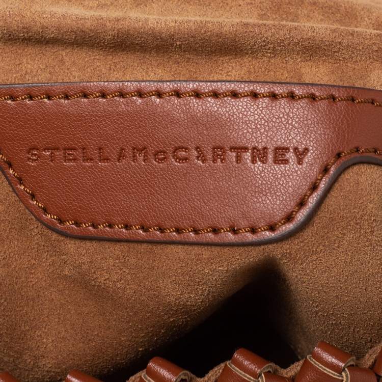 Pre Owned Stella McCartney Brown Woven Faux Leather Mini Brandy Becks Top Handle Bag