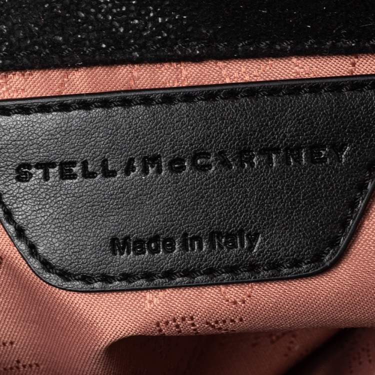 Pre Owned Stella McCartney Black Faux Leather Mini Falabella Tote