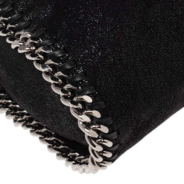 Pre Owned Stella McCartney Black Faux Leather Mini Falabella Tote