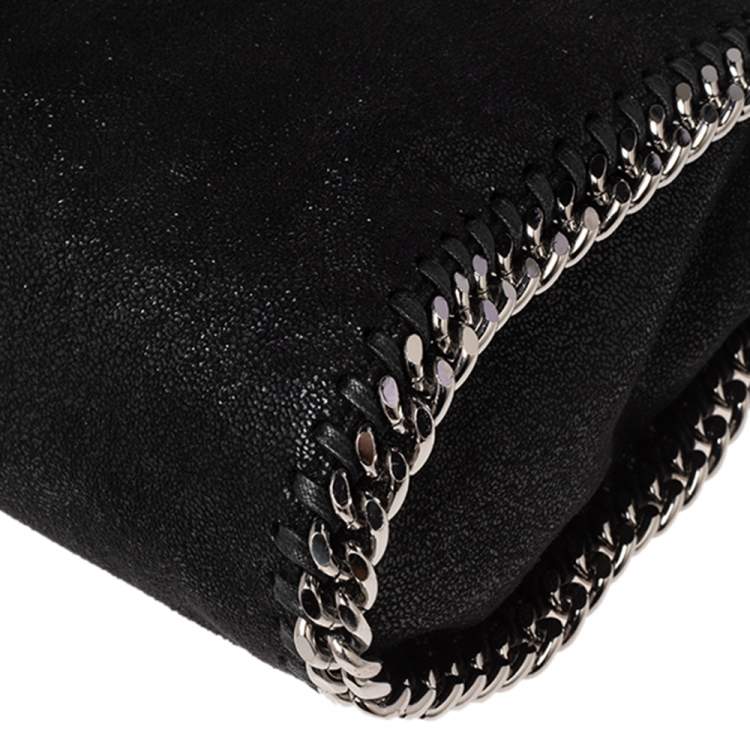 Pre Owned Stella McCartney Black Faux Leather Mini Falabella Tote