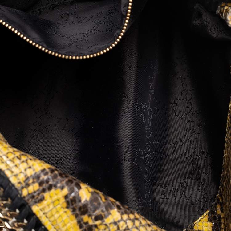 مملوكة مسبقًا Stella McCartney Yellow/Black Python Effect Faux Leather Falabella Tote