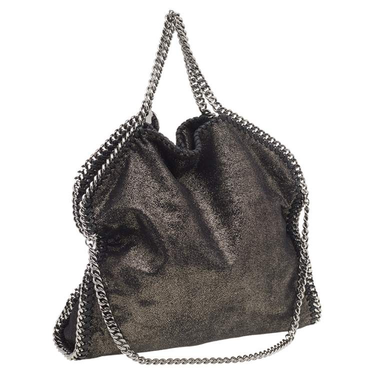 Pre Owned Stella McCartney Black Faux Leather Small Falabella Tote