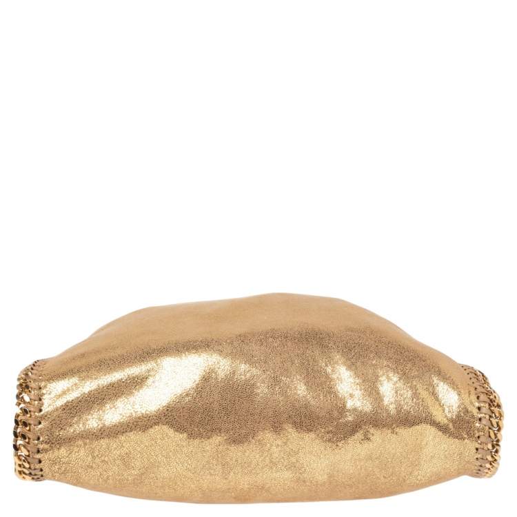 Pre Owned Stella McCartney Gold Faux Suede Small Falabella Tote