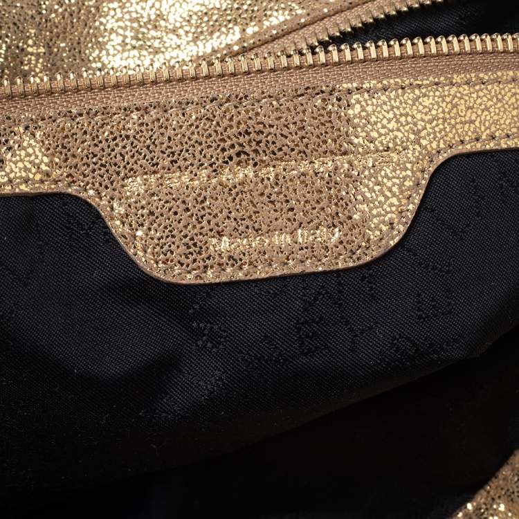Pre Owned Stella McCartney Gold Faux Suede Small Falabella Tote