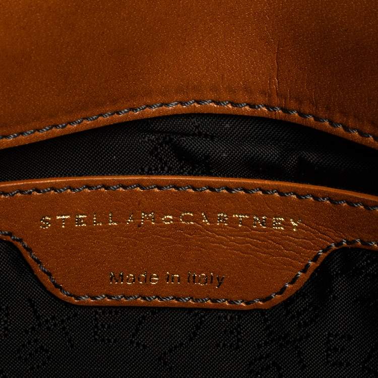 Pre Owned Stella McCartney Grey Faux Croc Leather Oversized Flap Clutch
