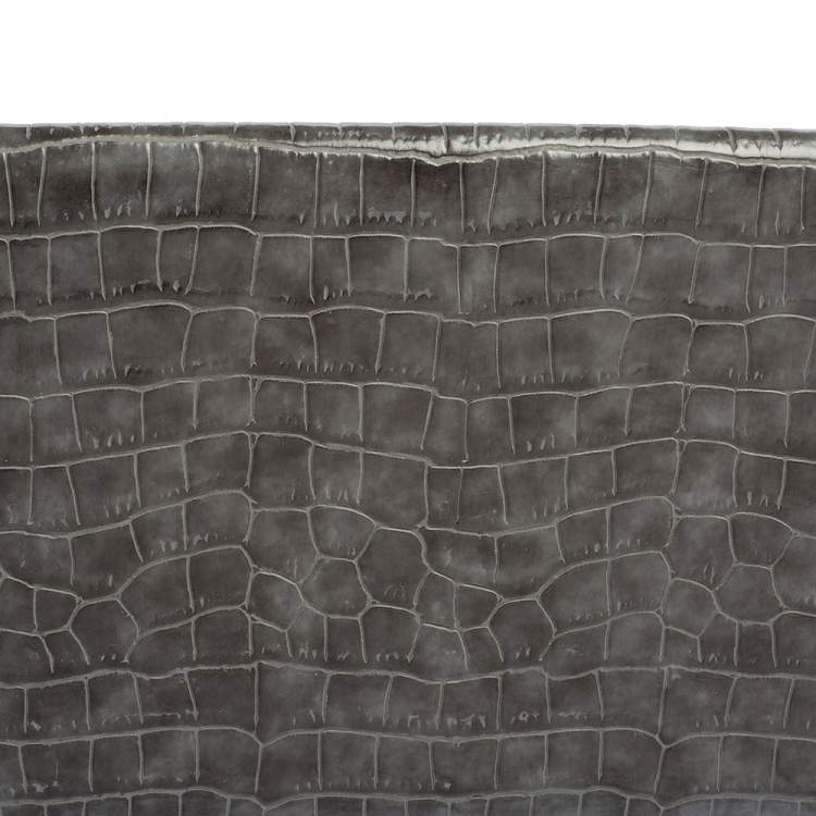 Pre Owned Stella McCartney Grey Faux Croc Leather Oversized Flap Clutch