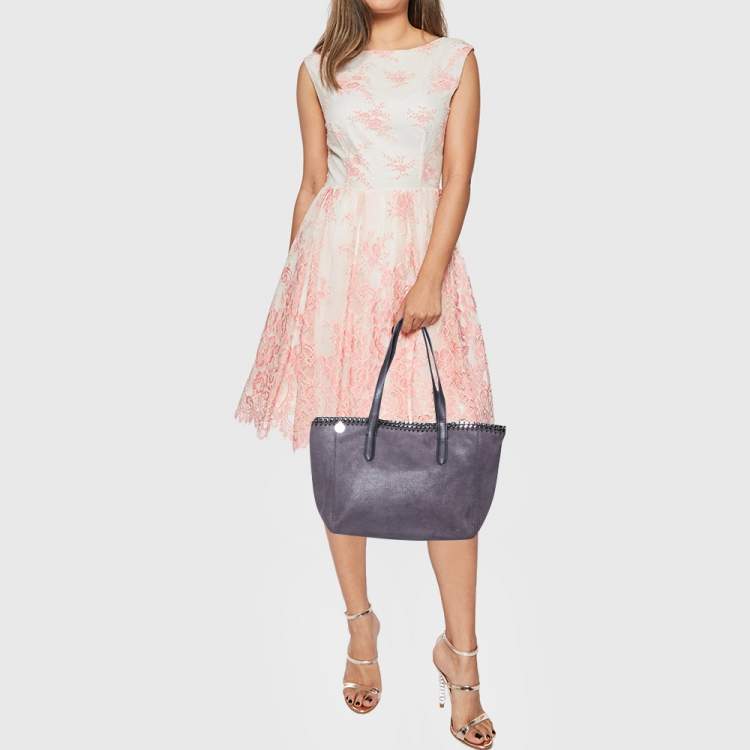 Pre Owned Stella McCartney Grey Faux Leather Shopper Tote