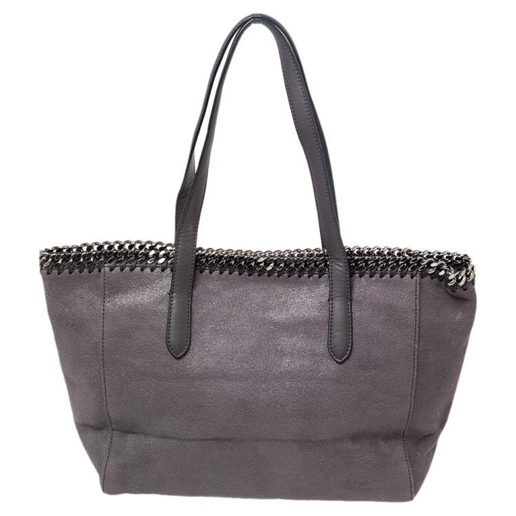 Pre Owned Stella McCartney Grey Faux Leather Shopper Tote
