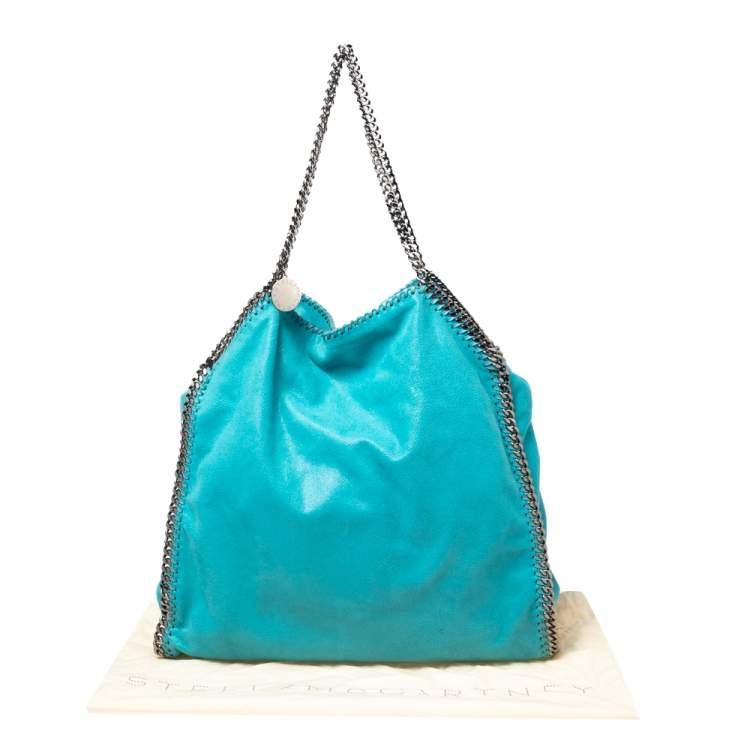 Pre Owned Stella McCartney Tosca Green Faux Suede Large Falabella Tote
