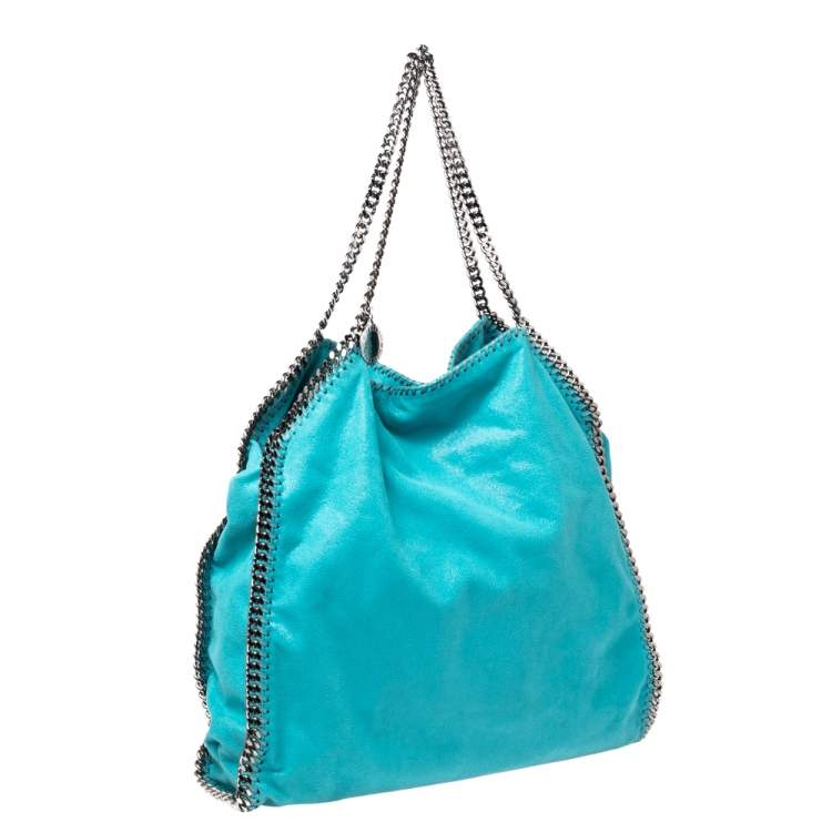 Pre Owned Stella McCartney Tosca Green Faux Suede Large Falabella Tote