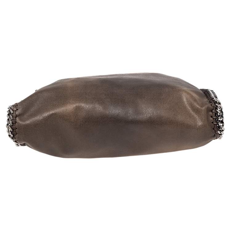 Pre Owned Stella McCartney Dark Olive Faux Suede Small Falabella Tote