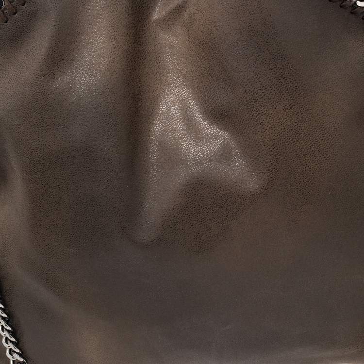 Pre Owned Stella McCartney Dark Olive Faux Suede Small Falabella Tote