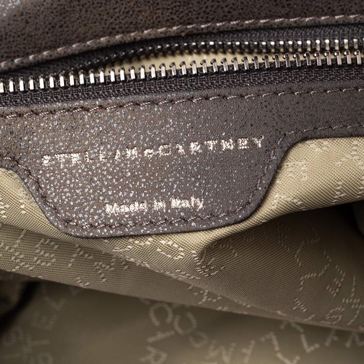 Pre Owned Stella McCartney Dark Olive Faux Suede Small Falabella Tote