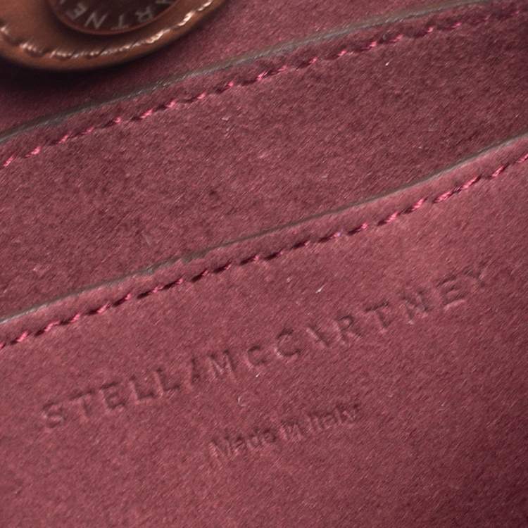 Pre Owned Stella McCartney Brown Faux Leather Logo Shoulder Bag