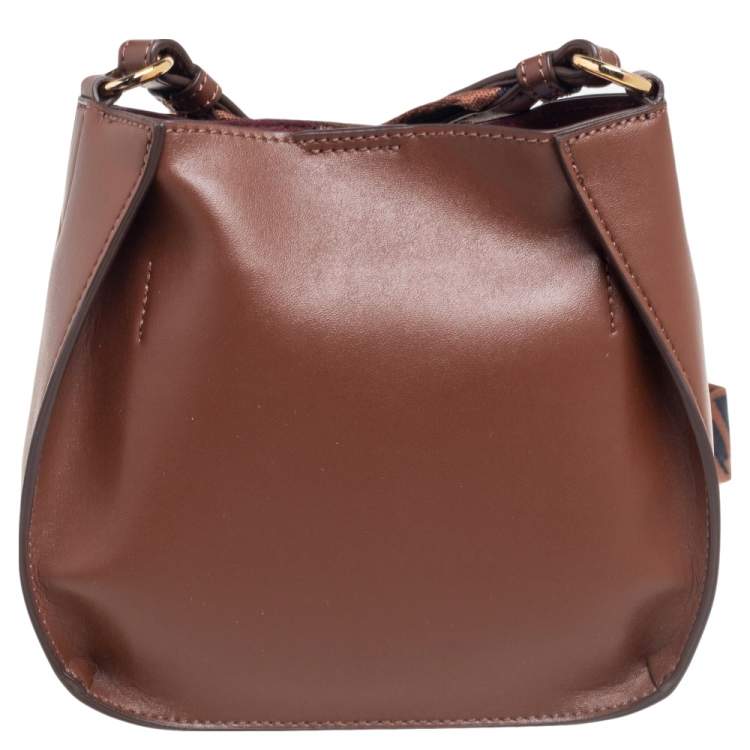 Pre Owned Stella McCartney Brown Faux Leather Logo Shoulder Bag