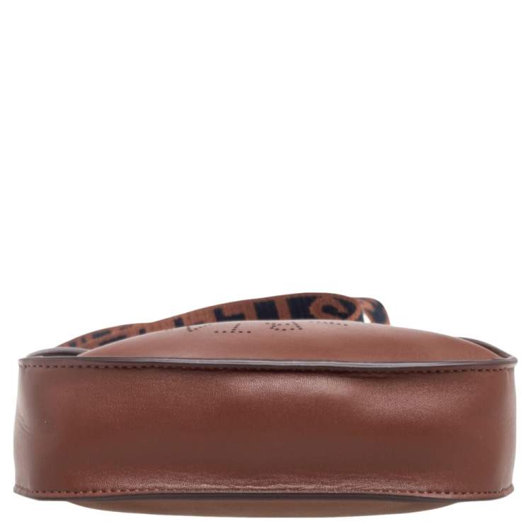 Pre Owned Stella McCartney Brown Faux Leather Logo Shoulder Bag