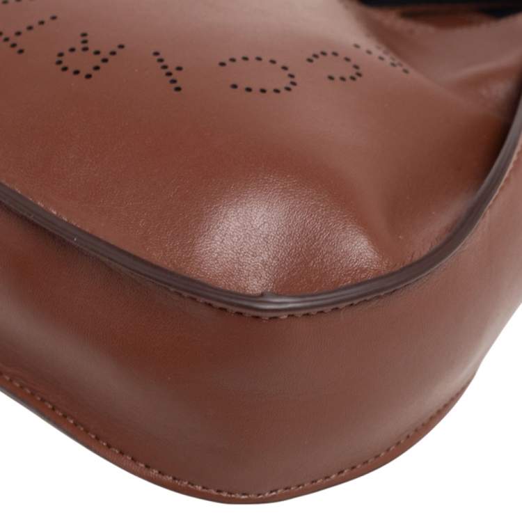 Pre Owned Stella McCartney Brown Faux Leather Logo Shoulder Bag