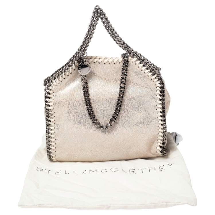 Pre Owned Stella McCartney White Iridescent Faux Leather Tiny Falabella Shoulder Bag