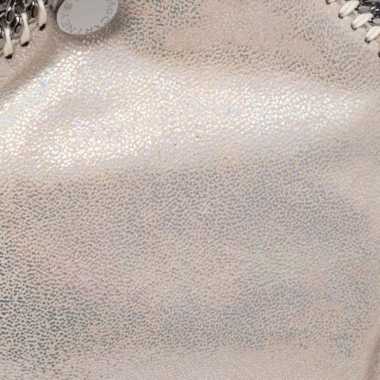 Pre Owned Stella McCartney White Iridescent Faux Leather Tiny Falabella Shoulder Bag