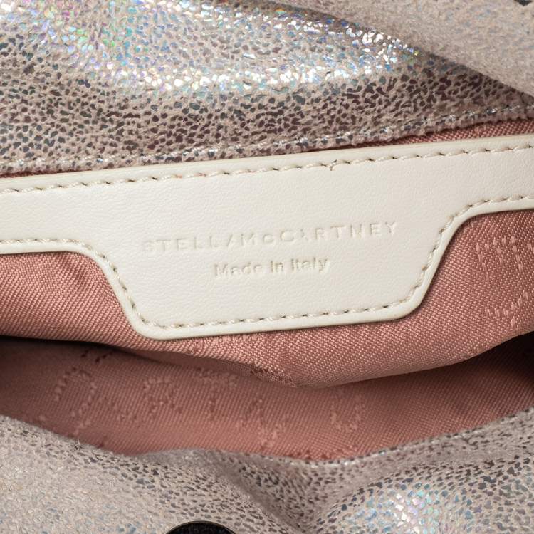 Pre Owned Stella McCartney White Iridescent Faux Leather Tiny Falabella Shoulder Bag