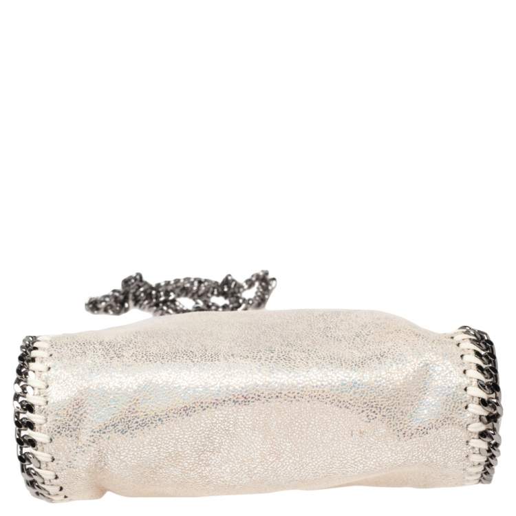 Pre Owned Stella McCartney White Iridescent Faux Leather Tiny Falabella Shoulder Bag