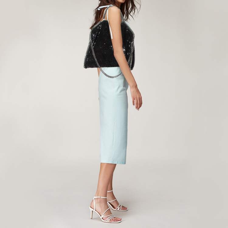 Pre Owned Stella McCartney Black Sequence Small Falabella Tote