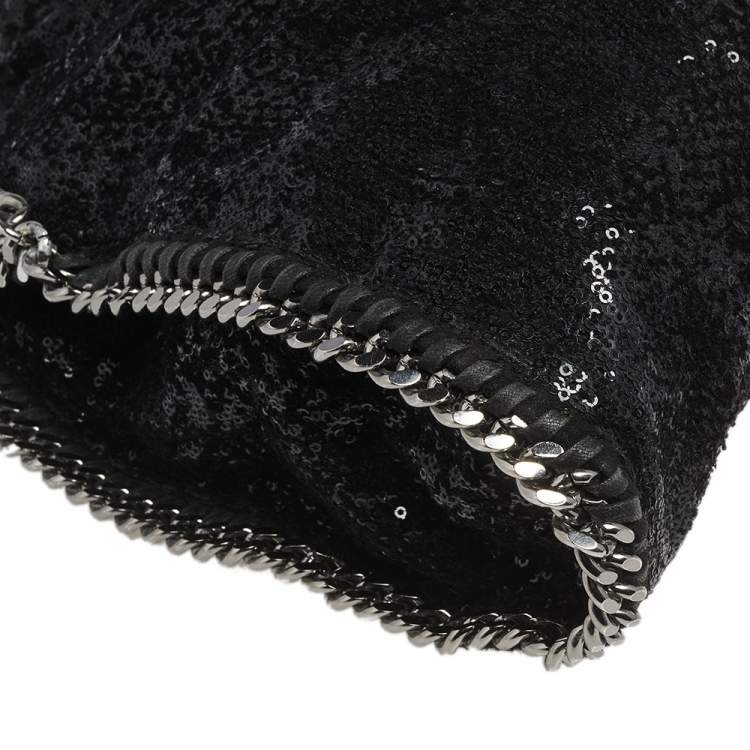 Pre Owned Stella McCartney Black Sequence Small Falabella Tote