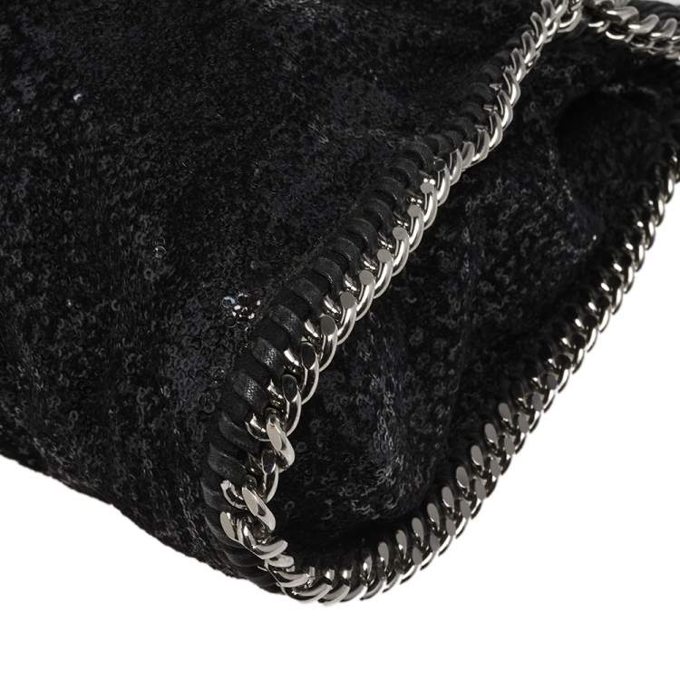 Pre Owned Stella McCartney Black Sequence Small Falabella Tote