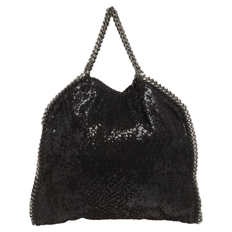 Pre Owned Stella McCartney Black Sequence Small Falabella Tote
