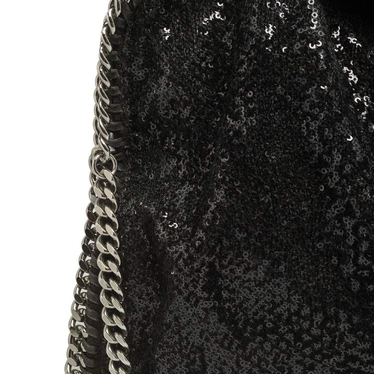 Pre Owned Stella McCartney Black Sequence Small Falabella Tote