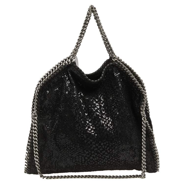 Pre Owned Stella McCartney Black Sequence Small Falabella Tote