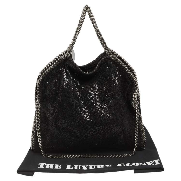 Pre Owned Stella McCartney Black Sequence Small Falabella Tote