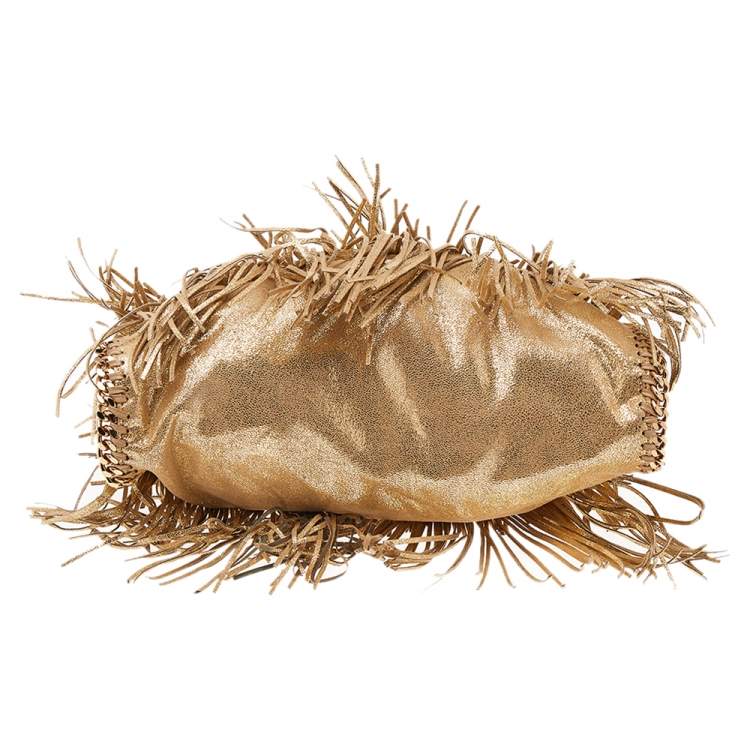 مملوكة مسبقًا Stella McCartney Gold Faux Leather Fringe Falabella Shoulder Bag