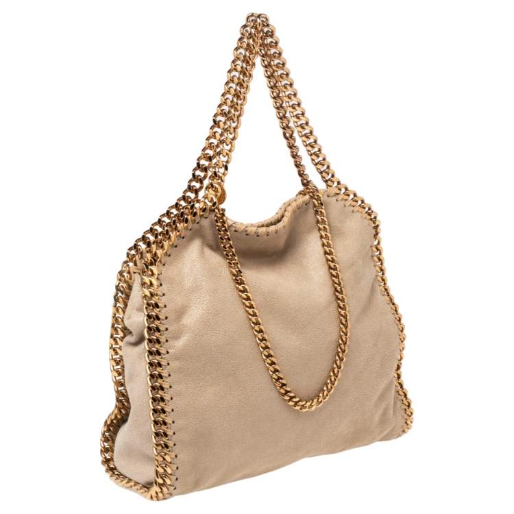 Pre Owned Stella McCartney Beige  Faux Suede Mini Falabella Tote