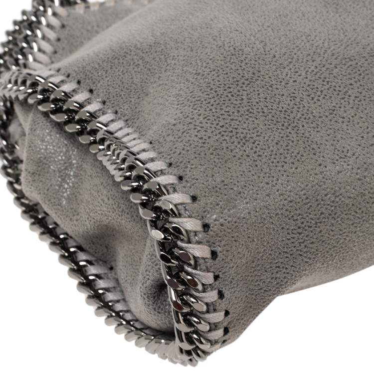 Pre Owned Stella McCartney Grey Faux Suede Tiny Falabella Shoulder Bag