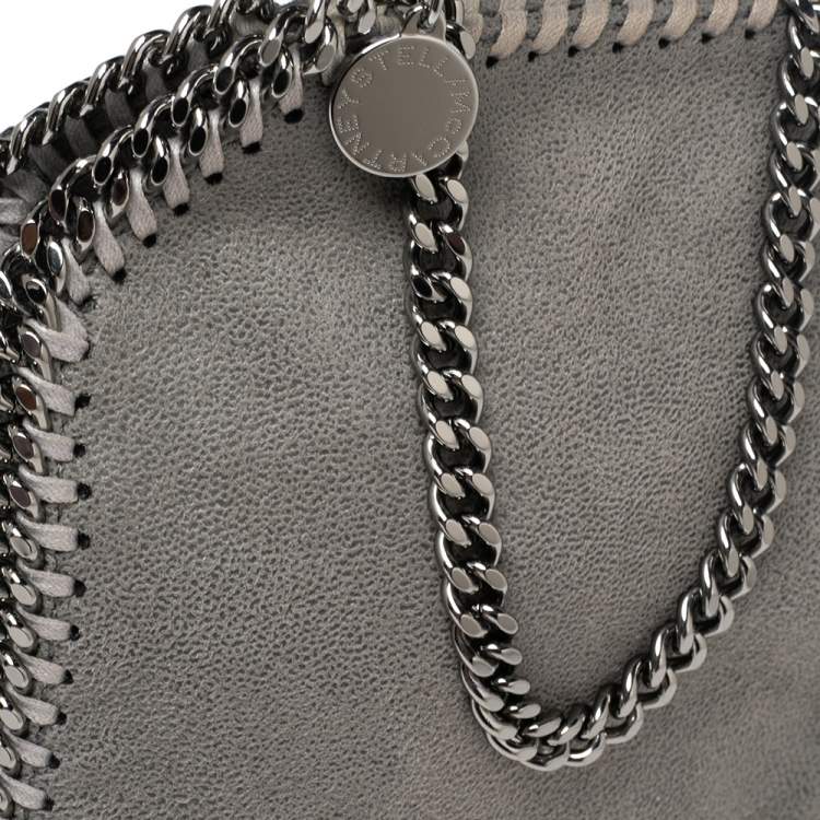 Pre Owned Stella McCartney Grey Faux Suede Tiny Falabella Shoulder Bag