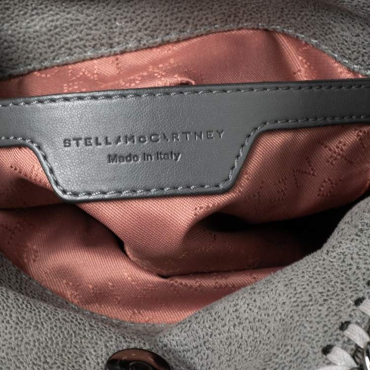 Pre Owned Stella McCartney Grey Faux Suede Tiny Falabella Shoulder Bag