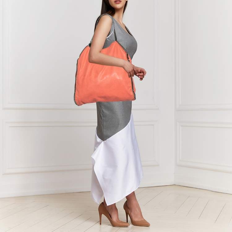مملوكة مسبقًا Stella McCartney Coral Orange Faux Suede Large Falabella Tote