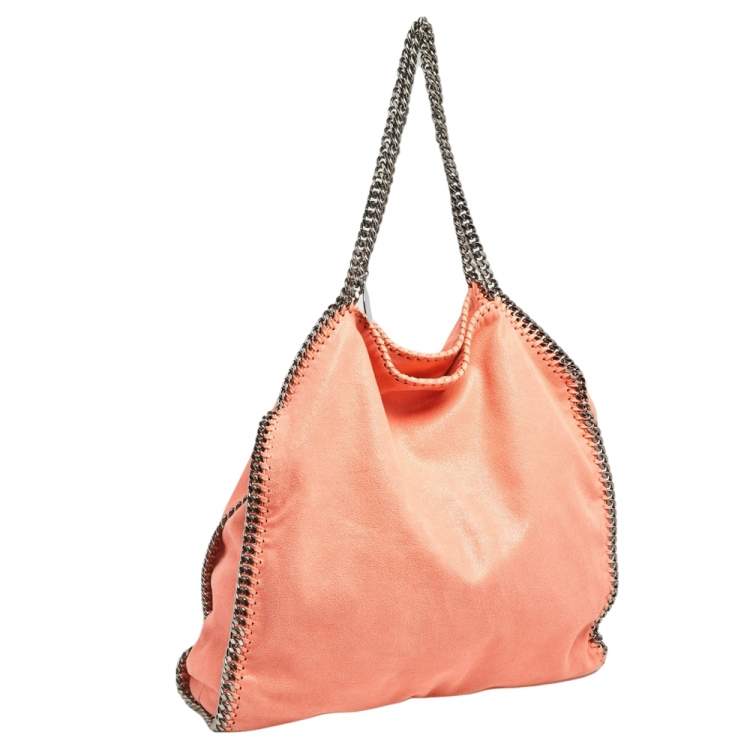مملوكة مسبقًا Stella McCartney Coral Orange Faux Suede Large Falabella Tote