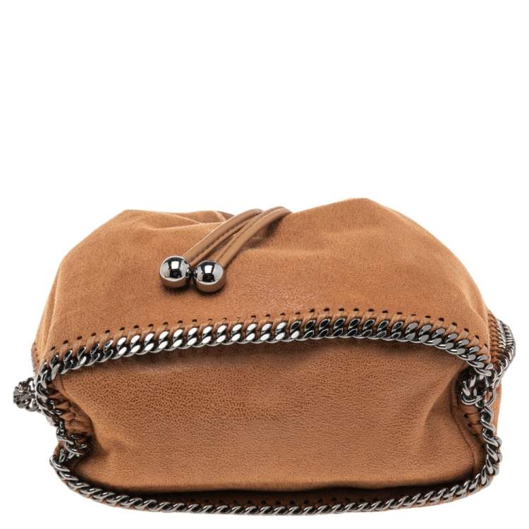 Pre Owned Stella McCartney Brown Faux Suede Falabella Drawstring Bucket Bag