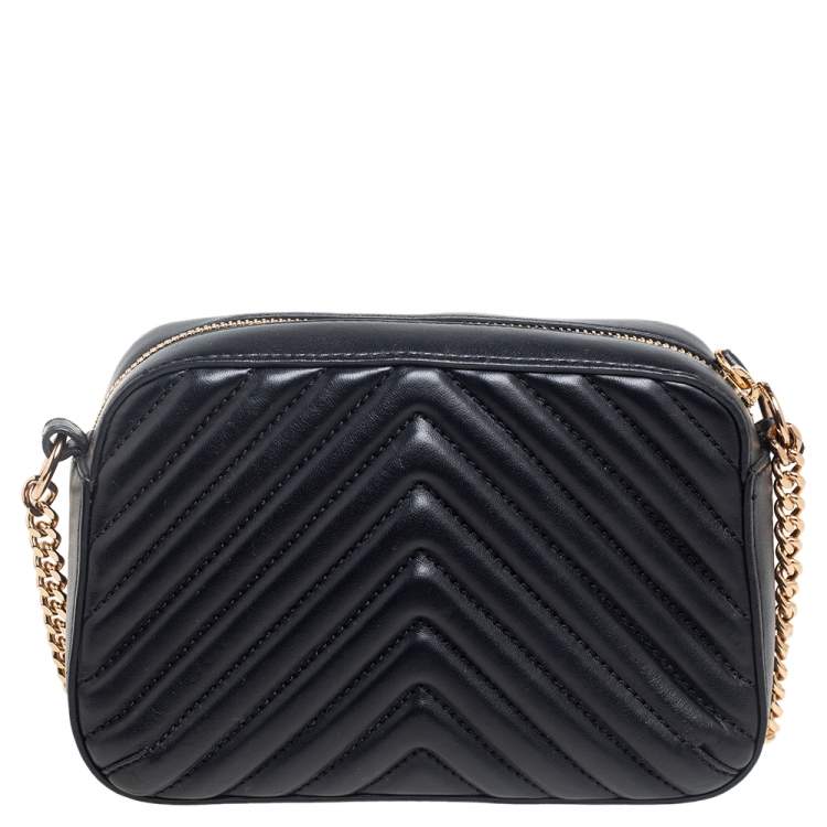 Pre Owned Stella McCartney Black Quilted Faux Leather Stella Star Crossbody Bag