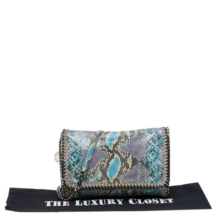 Pre Owned Stella McCartney Multicolor Faux Python Leather Falabella Flap Shoulder Bag