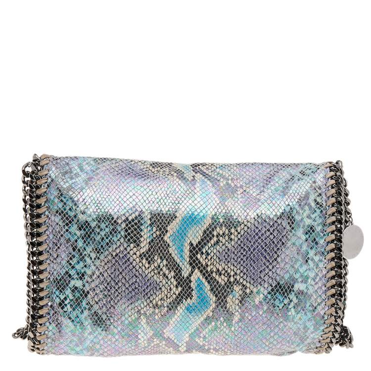 Pre Owned Stella McCartney Multicolor Faux Python Leather Falabella Flap Shoulder Bag